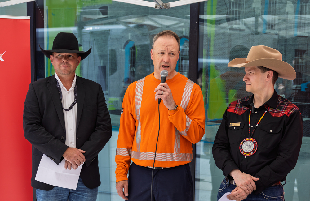 Greg Retzer, Executive Vice President, ENMAX Power speaks at the opening event for ENMAX Substation No. 1