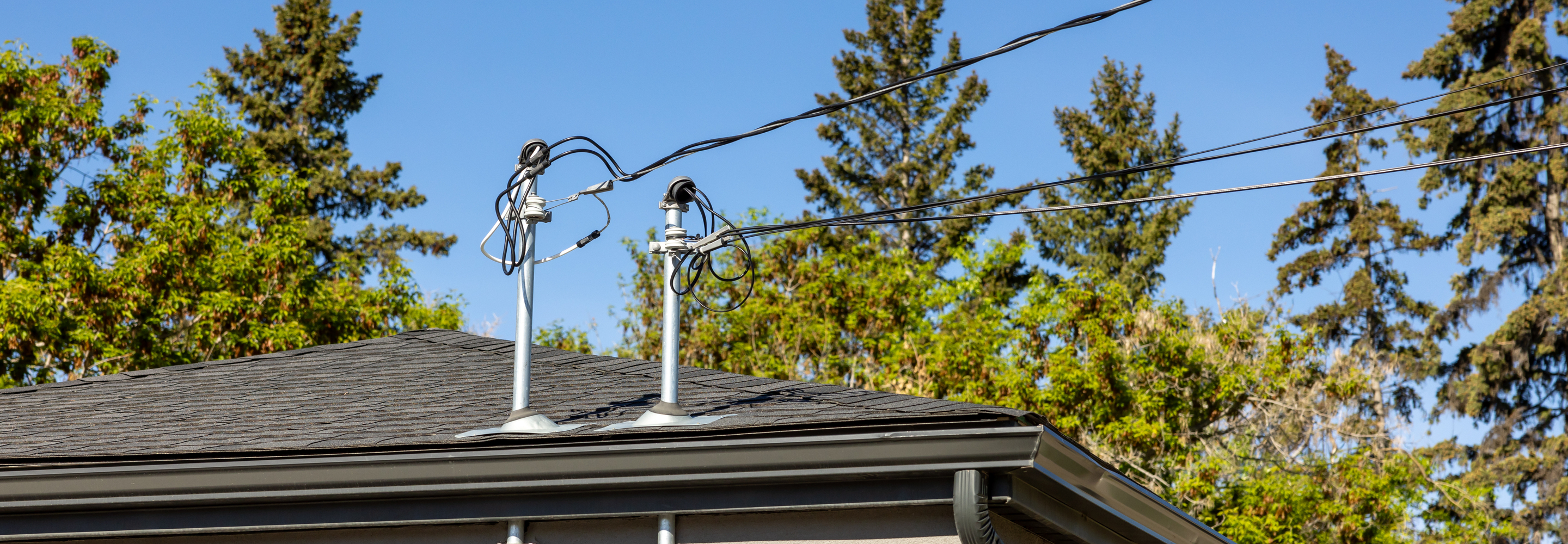 Electrical wires connected to a home