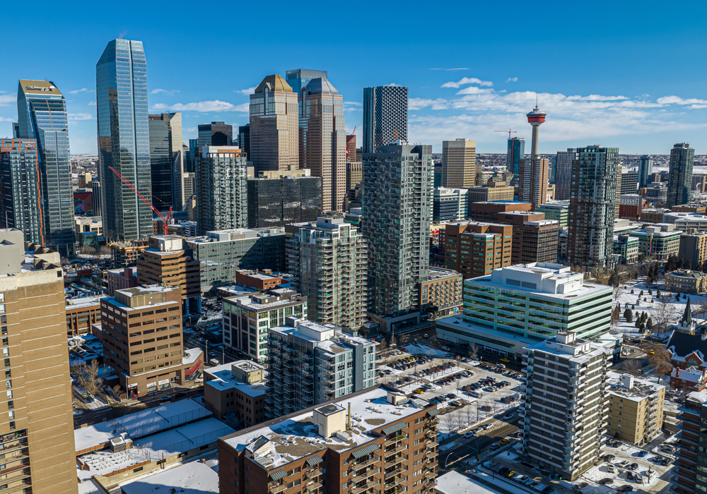 Calgary downtown aerial
